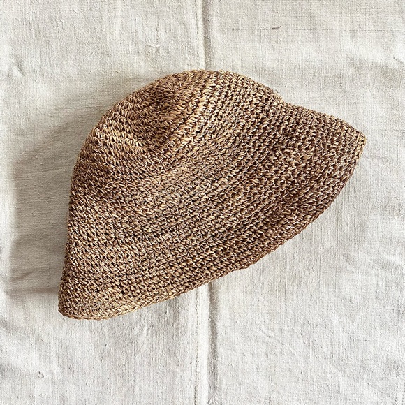 VTG Natural Straw Bucket Hat - Picture 3 of 5